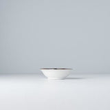 Sauce Dish 11cm Indigo Ikat Triangle Design - Side View