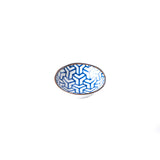 Sauce Dish 11cm Indigo Ikat Herringbone Design - 45-Degree Angle