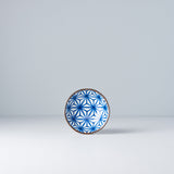 Sauce Dish 11cm Indigo Ikat Starburst Design - Front View