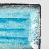 Plate Rectangular 21.5x13.5cm Sky Blue Glaze - 45-Degree Angle