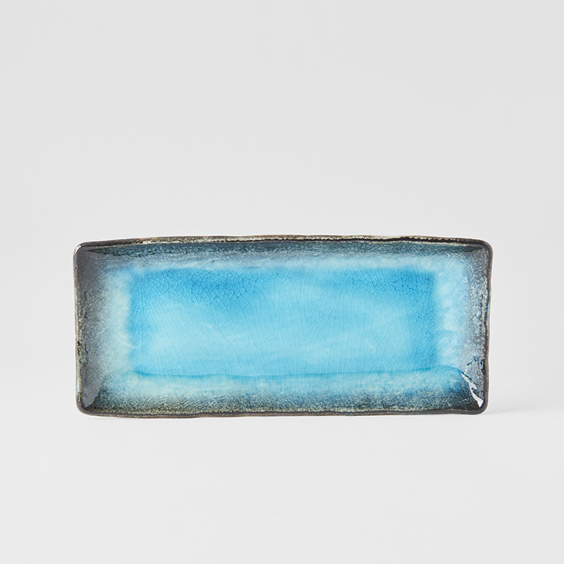 Plate Rectangular 28.5x 12cm Sky Blue Glaze