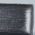 Plate Ibushi Rectangular 26.5cm Black Glaze