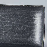Plate Ibushi Rectangular 26.5cm Black Glaze - Top-Down View