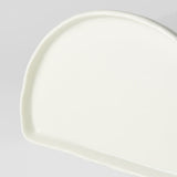 Half Moon Plate 21cm Ivory White Glaze - Front View
