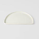 Half Moon Plate 21cm Ivory White Glaze - Side View