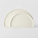 Half Moon Plate 21cm Ivory White Glaze