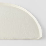 Half Moon Plate 27cm Ivory White Glaze - Front View