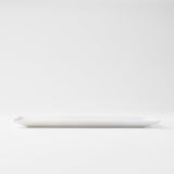 Sashimi Plate 33cm Line Design White Glaze - Top-Down View
