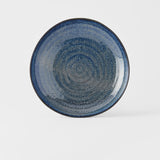 Dinner Plate Organic Shape 23cm Kanso Indigo Blue Glaze - Top-Down View