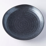 Dinner Plate Organic Shape 23cm Kanso Matt Black Glaze - Side View