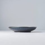 Dinner Plate Organic Shape 23cm Kanso Matt Black Glaze - Top-Down View