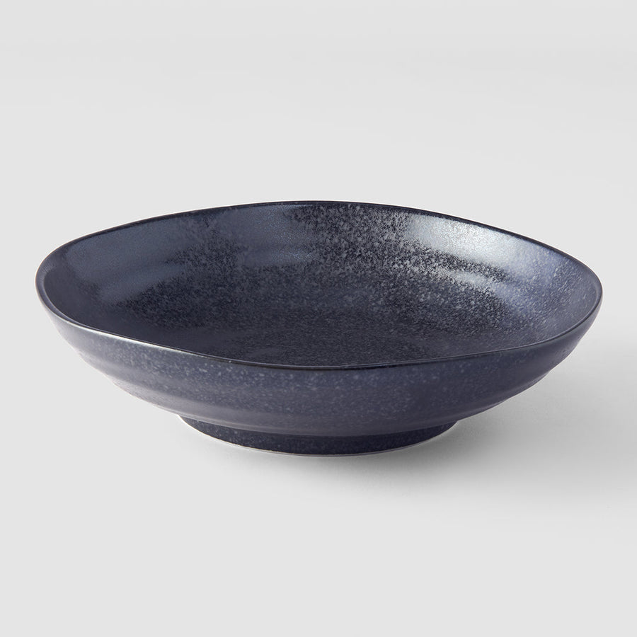 Pasta Bowl Organic Shape 21 cm Kanso Matte Black Glaze