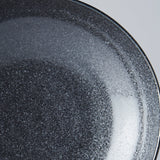Pasta Bowl Organic Shape 21 cm Kanso Matte Black Glaze - Front View