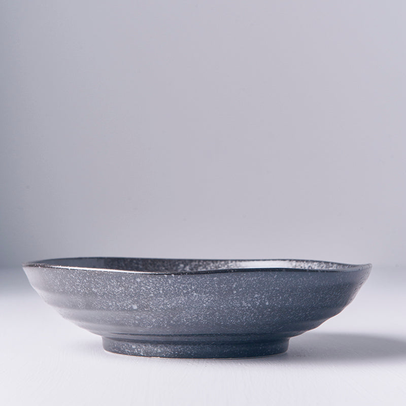 Pasta Bowl Organic Shape 21 cm Kanso Matte Black Glaze