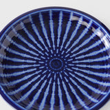 Dinner Plate 26cm Cobalt Rays Glaze - Front View