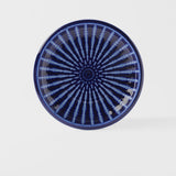 Dinner Plate 26cm Cobalt Rays Glaze - Top-Down View