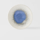 Dinner Plate 25.5cm Bright Blue Puddle Glaze - Side View