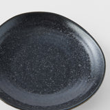 Saucer Organic Shape 13.5cm Kanso Matte Black Glaze - Front View