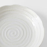Pasta Bowl 22cm White Spiral Glaze - Front View