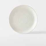 Dinner Plate 24.5cm White Spiral Glaze - Front View