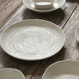 Dinner Plate 24.5cm White Spiral Glaze