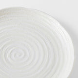 Dinner Plate 29.5cm White Spiral Glaze - Front View