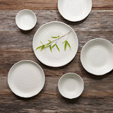 Dinner Plate 29.5cm White Spiral Glaze - Side View