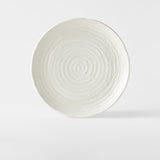 Dinner Plate 29.5cm White Spiral Glaze - 45-Degree Angle