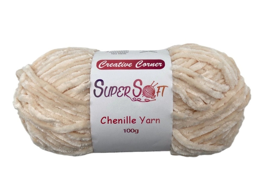 bulk 12 Beige Super Soft Chenille Yarn 100G