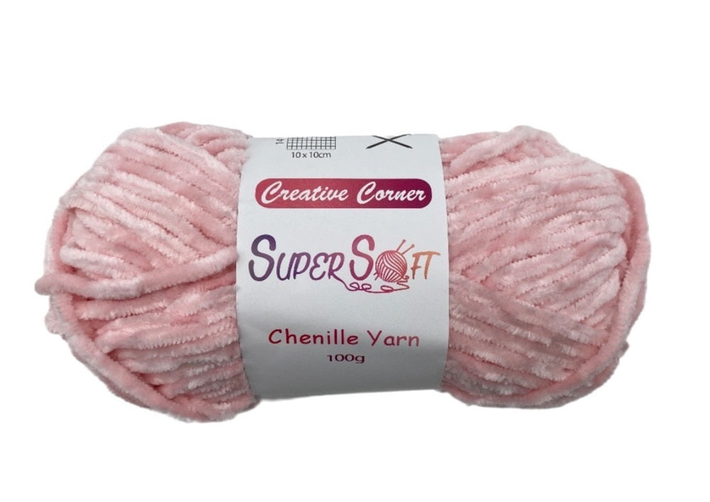 bulk 12 Baby Pink Super Soft Chenille Yarn 100G