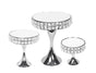 Set 3 Diamond Style Mirror Cake Stand 39cm