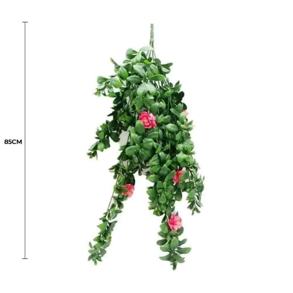 Hanging Pink Rose Stem UV Resistant 85cm