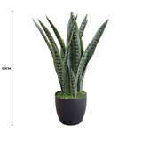 Artificial Snake Plant Sansevieria UV Resistant 60cm - Front View