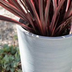 Decorative Textured Round Grey Planter 47cm
