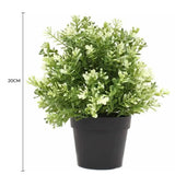 Small Potted Artificial White Jade Plant UV Resistant 20cm - Front View