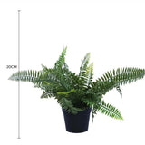 Small Potted Artificial Dark Green Fern Plant UV Resistant 20cm - Front View