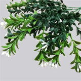 Artificial Flowering Boxwood Stem UV Resistant 30cm - Top-Down View
