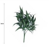 Dark Green Tipped Willow Oak Stem UV Resistant 30cm - Front View