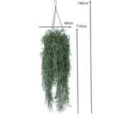 Artificial English Hanging Basket UV Resistant 110cm - Side View