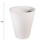 Decorative Textured Round White Planter 47cm - Front View