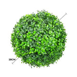 Medium Green Leaf Buxus Topiary Ball UV Resistant 28cm - Front View
