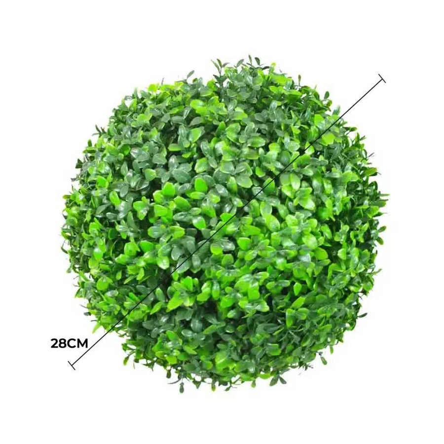 Medium Green Leaf Buxus Topiary Ball UV Resistant 28cm