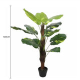 Artificial Potted Pothos Plant with Pole 100cm - Front View
