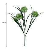 Lush Flowering White Hydrangea Stem 35cm UV Resistant - Front View