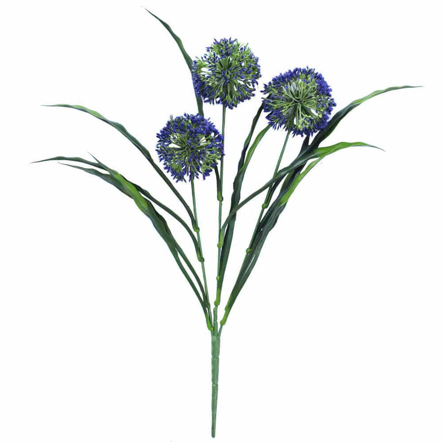 Lush Flowering Purple Hydrangea Stem 35cm UV Resistant