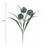 Lush Flowering Purple Hydrangea Stem 35cm UV Resistant - Front View