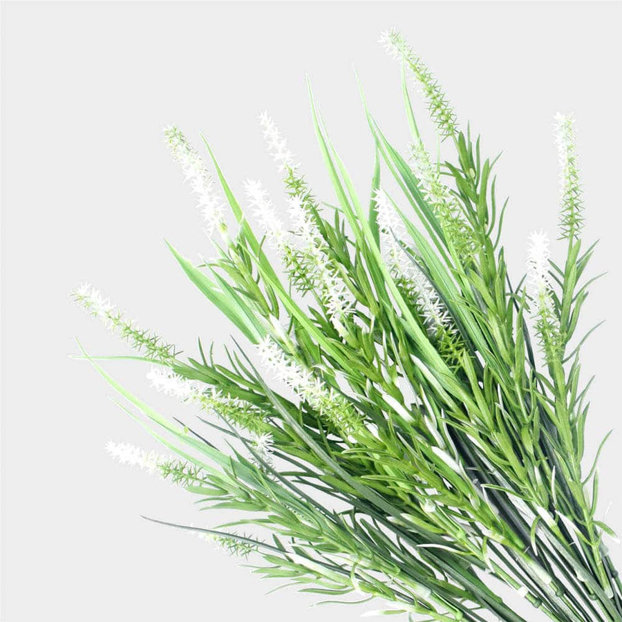 Long Artificial Lavender Stem (White) 50cm UV Resistant