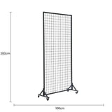 Versatile and Premium Flower Wall Stand / Portable Event Screen with Wheels 2m x 1m - Front View