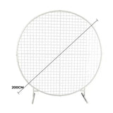 Sturdy Circular Flower Wall / Event Stand 200cm Diameter (White Frame) - Front View