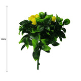 Flowering Yellow Rose Stem UV Resistant 30cm - Front View